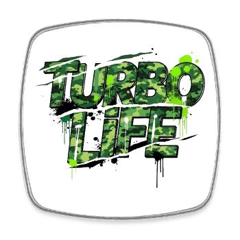 Motif de camouflage Turbo Life pour hommes et vis - Magnet carré - blanc - Devant