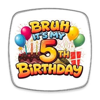 5th birthday shirt 5th birthday shirt boy 5 year - Square fridge magnet - white - Front