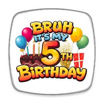 5th birthday shirt 5th birthday shirt girl boy bir - Square fridge magnet - white - Front