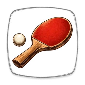 Tennis de table, raquette, balle, chemise, ping-pong - Magnet carré - blanc - Devant