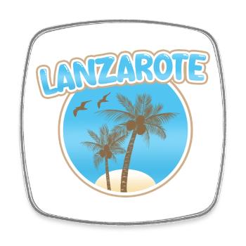 Geschenk für Lanzarote - Viereckiger Kühlschrankmagnet - Weiß - Vorne