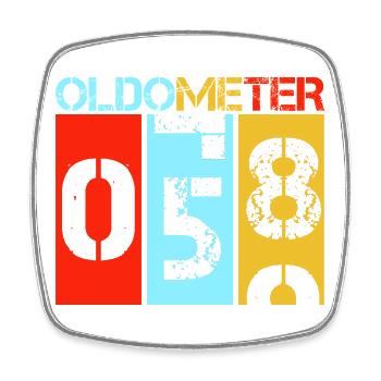 Oldometer 58 Retro Vintage Birthday Level Up - Square fridge magnet - white - Front