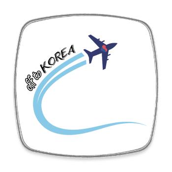 Départ pour la Corée Conception de voyages en avion Corée du Sud - Magnet carré - blanc - Devant
