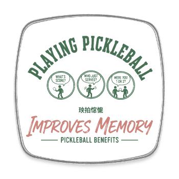 Pickleball, lustiger Spieler, Pickle Ball spielt Liebe. - Viereckiger Kühlschrankmagnet - Weiß - Vorne