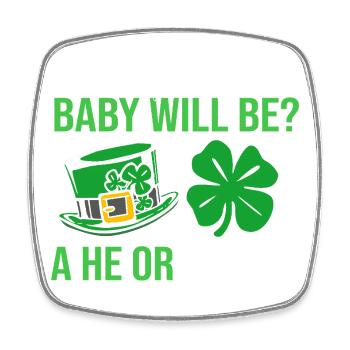 Baby Party Gender Reveal St. Patrick Day - Viereckiger Kühlschrankmagnet - Weiß - Vorne