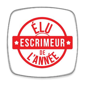 Élu Escrimeur de l'Année Tampon Médaille - Magnet carré - blanc - Devant