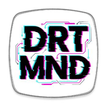Dortmund DRTMND Glitch Shirt, Hoodie, Tasche - Viereckiger Kühlschrankmagnet - Weiß - Vorne