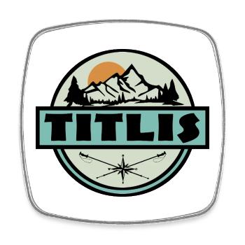 Titlis - Viereckiger Kühlschrankmagnet - Weiß - Vorne