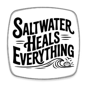 Saltwater Heals Everything - Square fridge magnet - white - Front