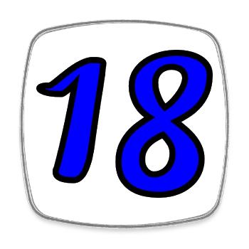 18. 18 YEARS OLD. 18th ANNIVERSARY. 18 BIRTHDAY. - Square fridge magnet - white - Front