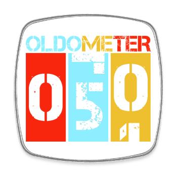 Oldometer 50 Vintage Retro 50th Birthday - Square fridge magnet - white - Front