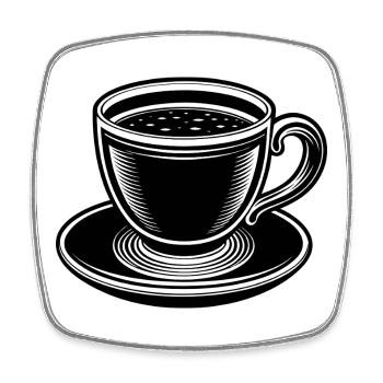 Kaffeetasse - Viereckiger Kühlschrankmagnet - Weiß - Vorne