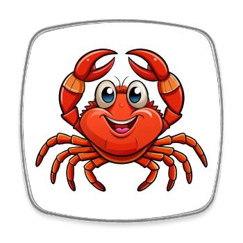 Crab - Square fridge magnet - white - Front