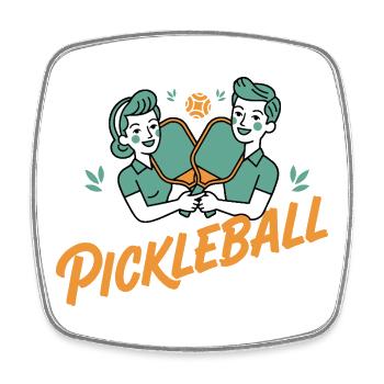 Pickleball Funny Player Pickle Ball Court Paddles - Square fridge magnet - white - Front