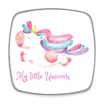 Mein kleines Einhorn Regenbogen - Viereckiger Kühlschrankmagnet - Weiß - Vorne
