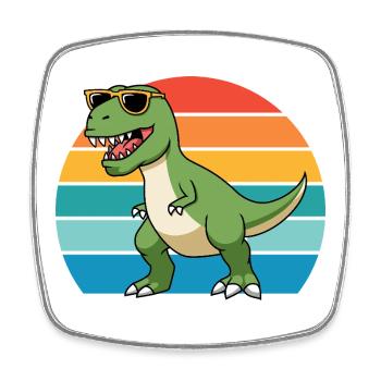 Trex Tyrannosaurus Rex T-Rex Dino Dinosaurier - Viereckiger Kühlschrankmagnet - Weiß - Vorne