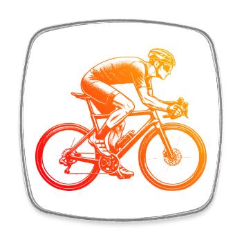 Gift idea for a road bike with road bike - Square fridge magnet - white - Front