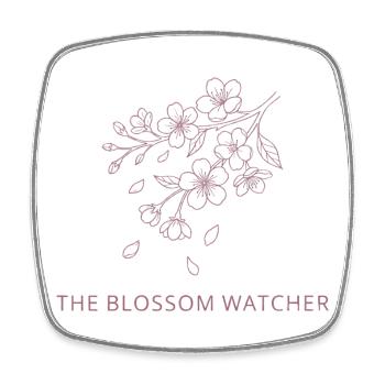 The Blossom Watcher - Spring Snow UK Season Art - Square fridge magnet - white - Front