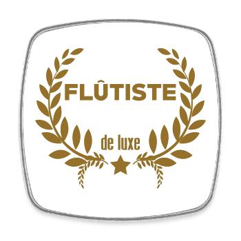 Flûtiste de luxe musicien professionnel - Magnet carré - blanc - Devant