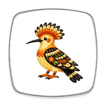 Colorful Dudek in Folk Style - Square fridge magnet - white - Front