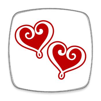Herzen Symbol - Viereckiger Kühlschrankmagnet - Weiß - Vorne