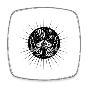 Astronaut Celestial Mandala Galaxy - Viereckiger Kühlschrankmagnet - Weiß - Vorne