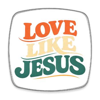 Jesus Tshirt Love Like Jesus Christliches Geschenk - Viereckiger Kühlschrankmagnet - Weiß - Vorne
