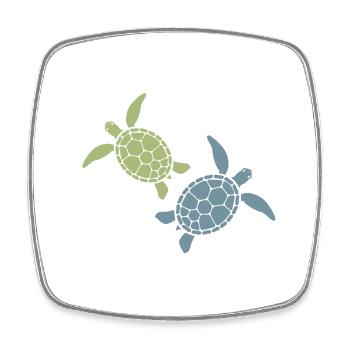 Sea Turtle Duo Ocean Beach Hawaii Marine Life Vibe - Viereckiger Kühlschrankmagnet - Weiß - Vorne