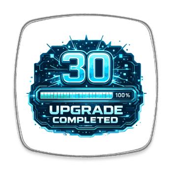 30 Upgrade Complete - Square fridge magnet - white - Front