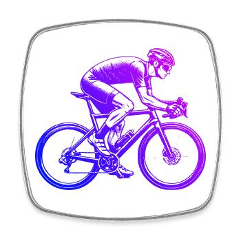 Gift idea for a road bike with road bike - Square fridge magnet - white - Front