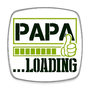 papa_loading- - Viereckiger Kühlschrankmagnet - Weiß - Vorne
