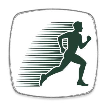 Laufsilhouette im Sprint - Viereckiger Kühlschrankmagnet - Weiß - Vorne