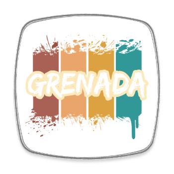 Geschenk für Grenada - Viereckiger Kühlschrankmagnet - Weiß - Vorne