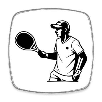 Padel - Magnet carré - blanc - Devant