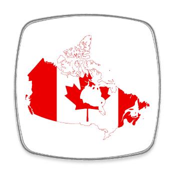 Canada Flag Map Silhouette with Maple Leaf - Square fridge magnet - white - Front