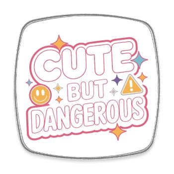 Süß Aber Gefährlich Cute Kawaii Aesthetic Katze - Square fridge magnet - white - Front