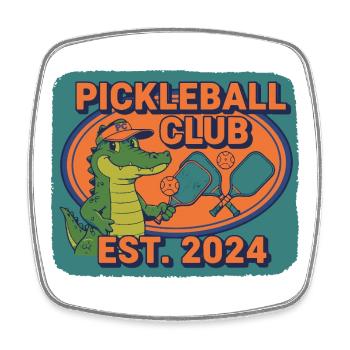 Pickleball Club Créé 2024 Joueur Humoristique Pickle Ball - Magnet carré - blanc - Devant