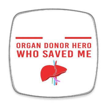 Leber Organspender Leberspende Organ Spender - Viereckiger Kühlschrankmagnet - Weiß - Vorne