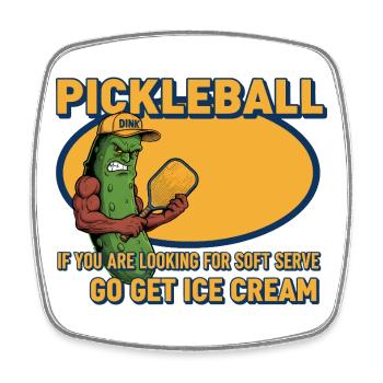 Pickleball-lustiger Spieler Hol dir Cream Soft - Viereckiger Kühlschrankmagnet - Weiß - Vorne