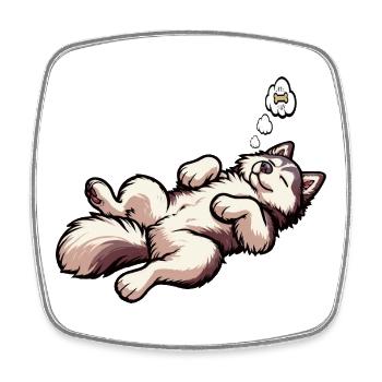 Husky Huskys Huskybesitzer Huskyhalter Huskyfan  - Viereckiger Kühlschrankmagnet - Weiß - Vorne