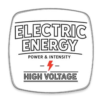Electric Energy High Voltage Statement Retro - Square fridge magnet - white - Front