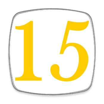 15. 15 ANS. 15e ANNIVERSAIRE. ANNIVERSAIRE 15 ANS. - Magnet carré - blanc - Devant