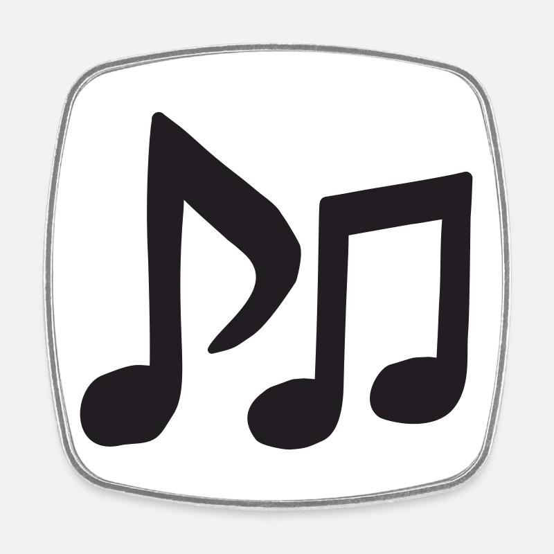 Black Notes Silhouette - Square fridge magnet - white