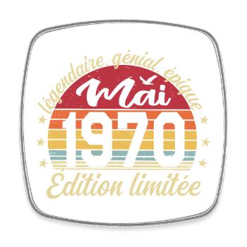 les légendes sont nées mai 1970 - Magnet carré - blanc - Devant