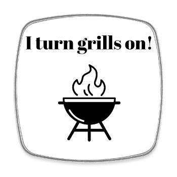 J’allume les grills - Magnet carré - blanc - Devant