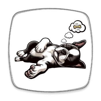 Boston Terrier Boston terrier besitzer Bostie - Viereckiger Kühlschrankmagnet - Weiß - Vorne