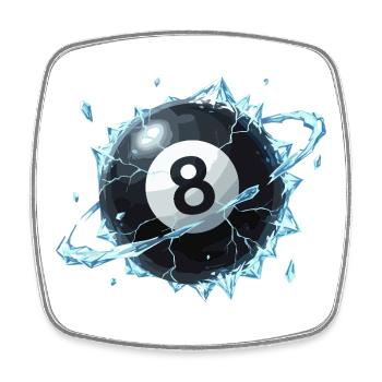 Icy 8-Ball Break - Square fridge magnet - white - Front