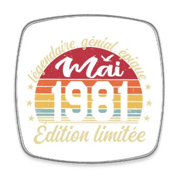 les légendes sont nées mai 1981 - Magnet carré - blanc - Devant