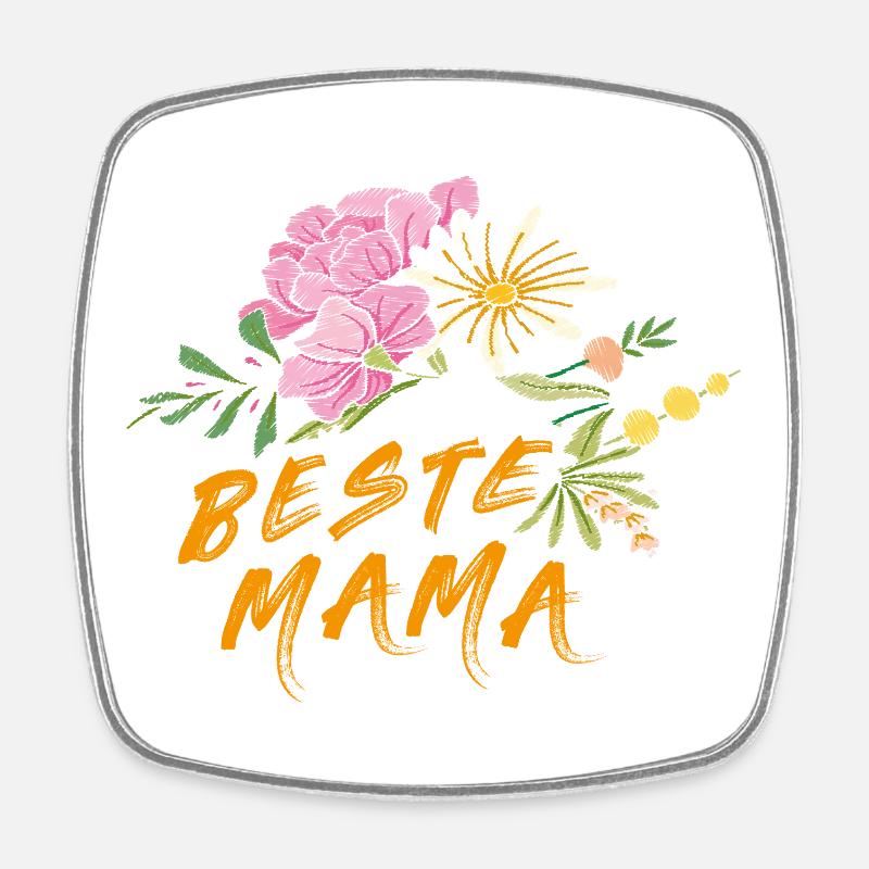 Beste Mama  - Viereckiger Kühlschrankmagnet - Weiß