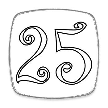 25. 25 YEARS. 25th ANNIVERSARY. 25 YEARS ANNIVERSARY. - Square fridge magnet - white - Front